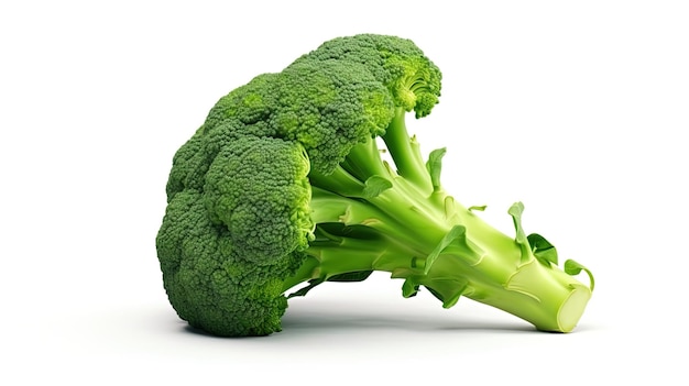 Isolated on a white background juicy green broccoli