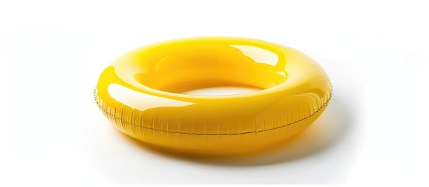 Photo isolated white background yellow inflatable ring