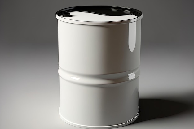 Isolated white oil barrel