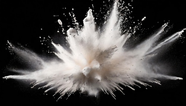 Isolated White Powder Burst on Dark