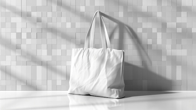 Isolated white tote bag mock up in transparent mode