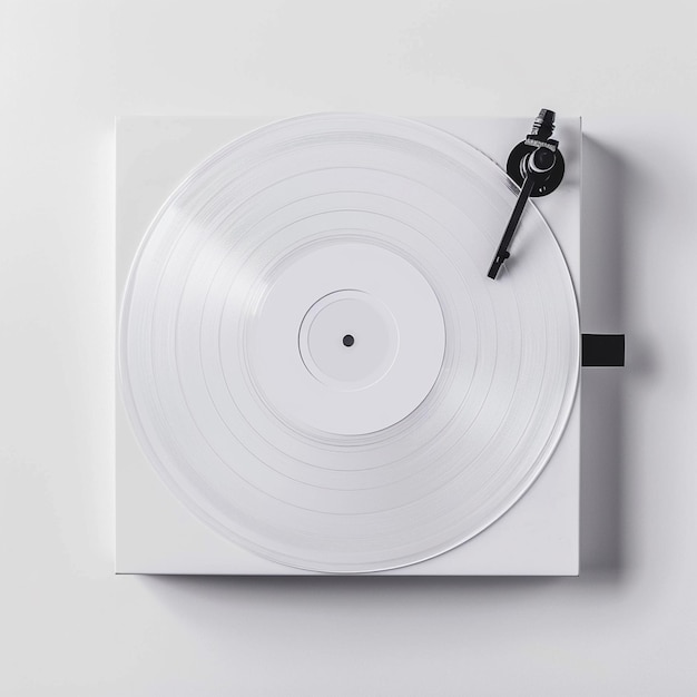 Isolated white vinyl album cover sleeve mockup