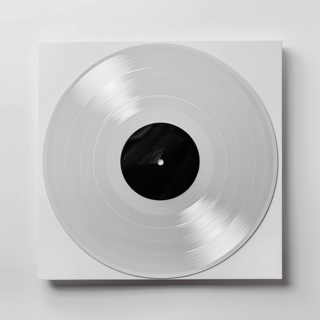 Isolated white vinyl album cover sleeve mockup