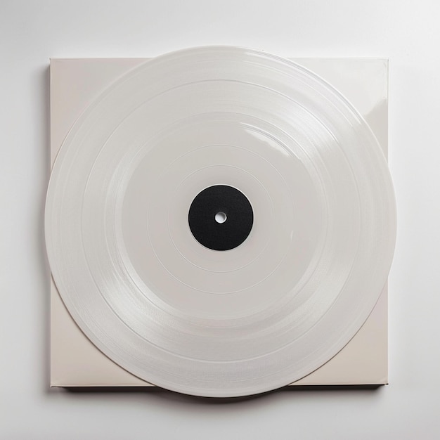 Isolated white vinyl album cover sleeve mockup