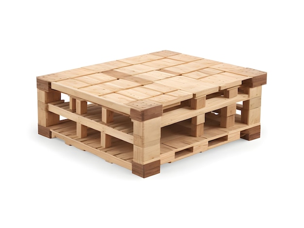 Isolated Wooden Pallet on Transparent Background ai image