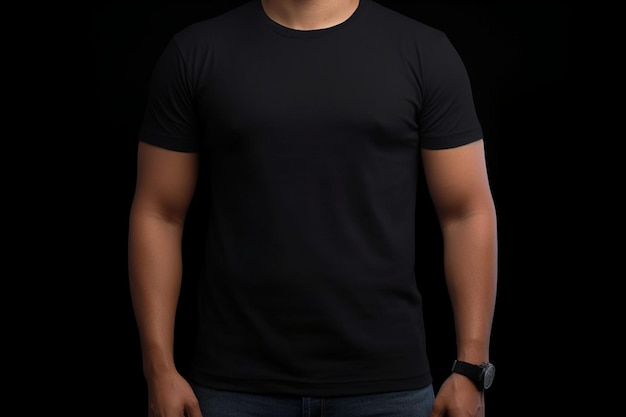 Photo isolatshirtd pack of black tshirtshirtshirts frontshirt view