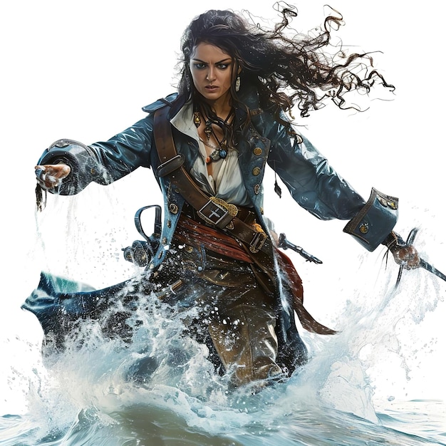 Isolde Storm Rider Pirate Captain isolated on white background