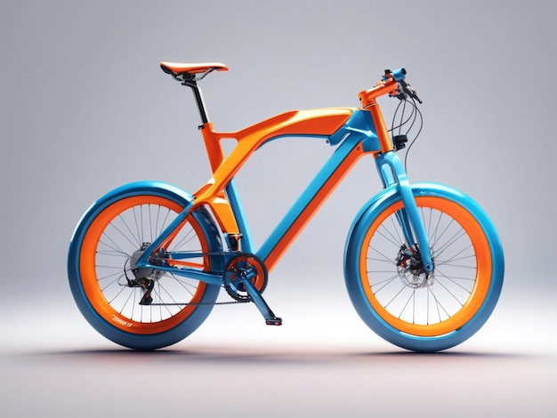 isometric 3d bicycle mountain colorful bicycle Isolated on gradient background generative ai