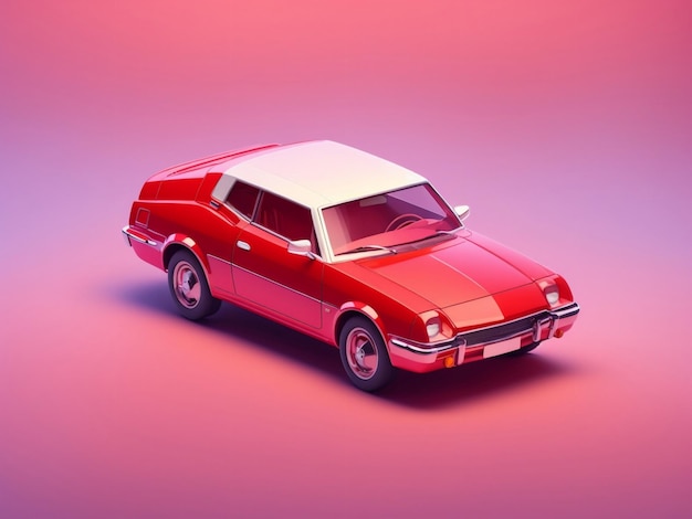 Isometric 3d car modern vehicle gradient background generative ai