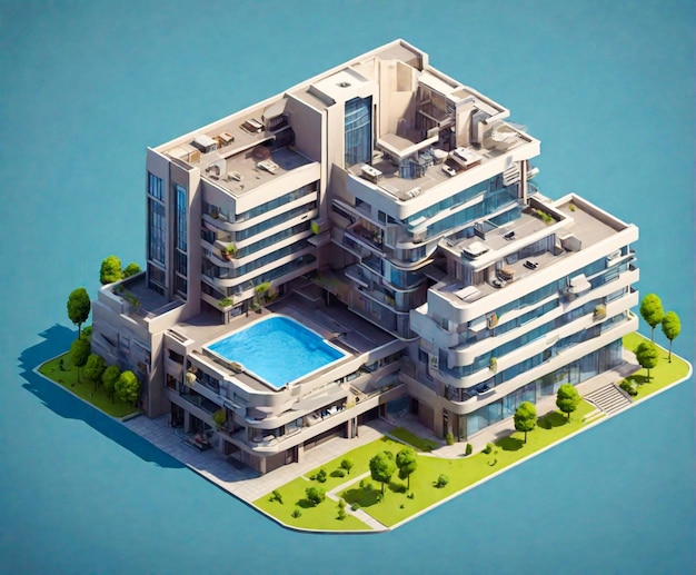 isometric 3d View of building