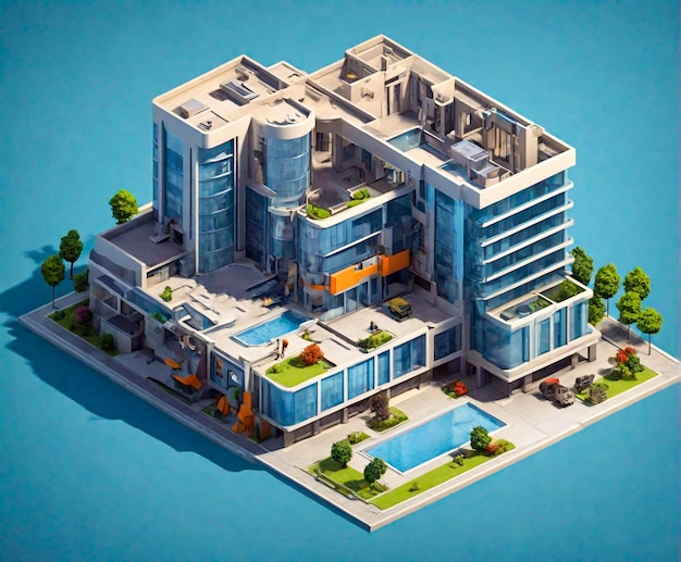 isometric 3d View of building