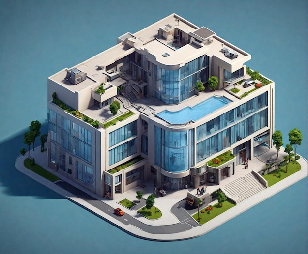 isometric 3d View of building