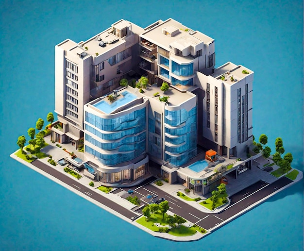 isometric 3d View of building