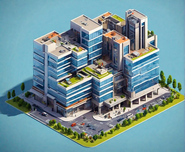 isometric 3d View of building