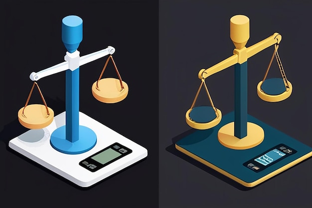 Photo isometric balance scale