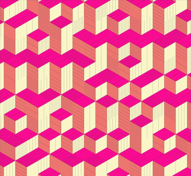 Isometric cube Multicolored and noise texture Gradient background 3d isometric cube Banner wallp