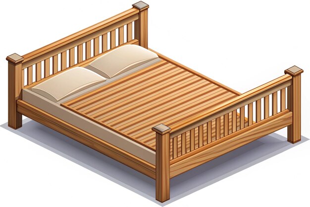 Photo isometric design of a wooden footboard for stylish interiors