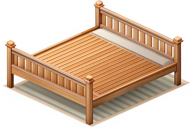 Photo isometric design of a wooden footboard for stylish interiors