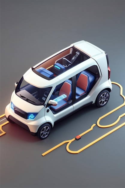 isometric electric car