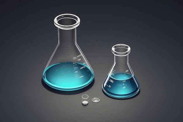 Photo isometric erlenmeyer flask