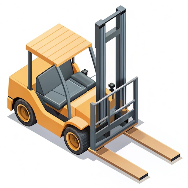 Photo isometric forklift illustration on a neutral background