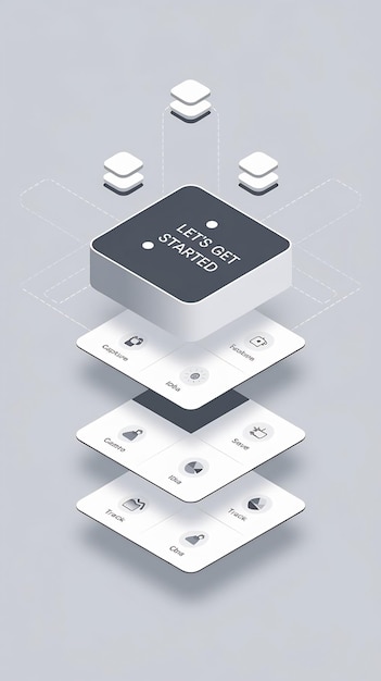 Photo a isometric illustration mobile app