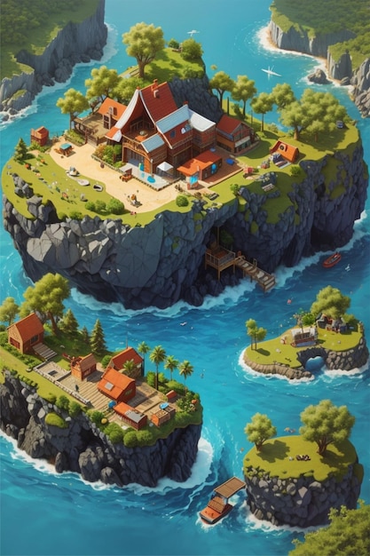 isometric island view