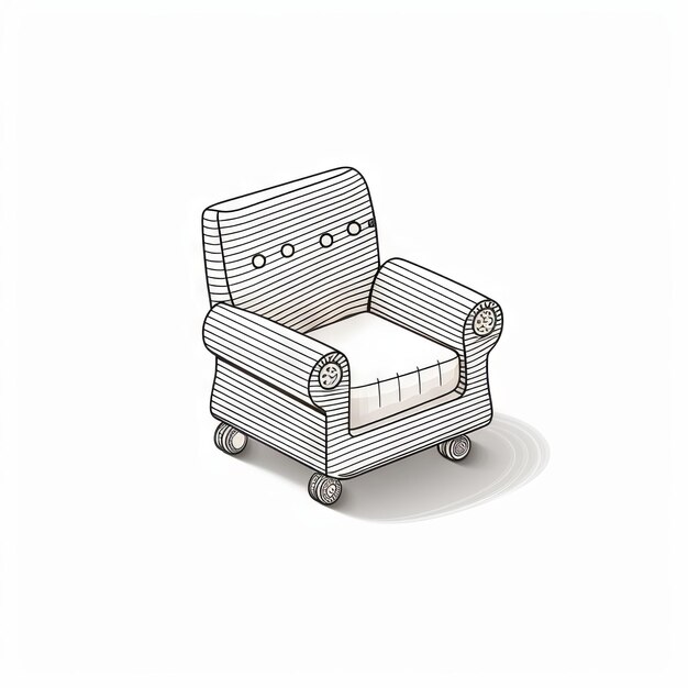 Photo isometric isolated armchair