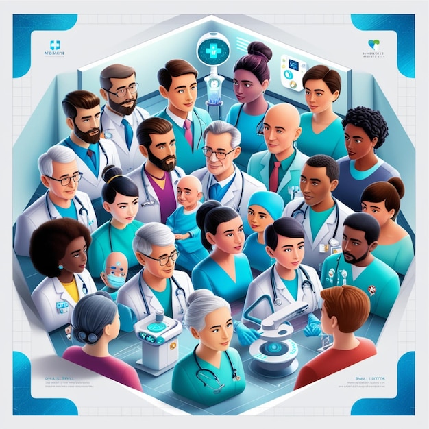 Photo isometric medical illustration