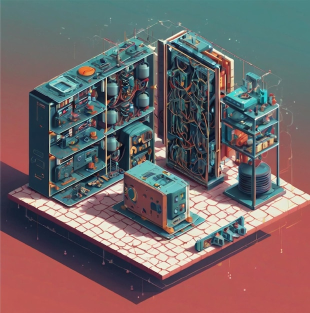 Photo isometric neno technology illustration