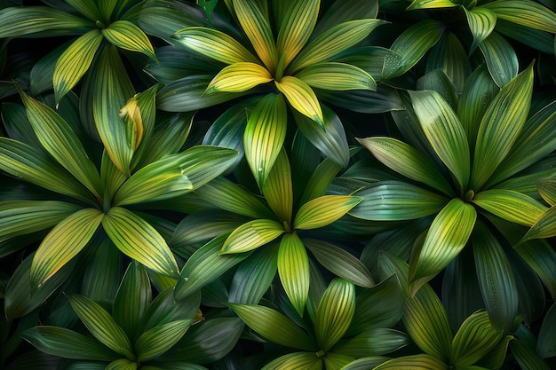 Isometric pattern of stylized leaves arranged in a grid with each leaf pointing in different directions