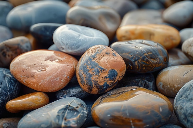 Isometric pebbles arranged in a repeating pattern to mimic a zen garden