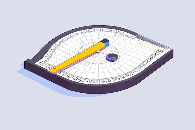 Photo isometric protractor and mathematical symbols