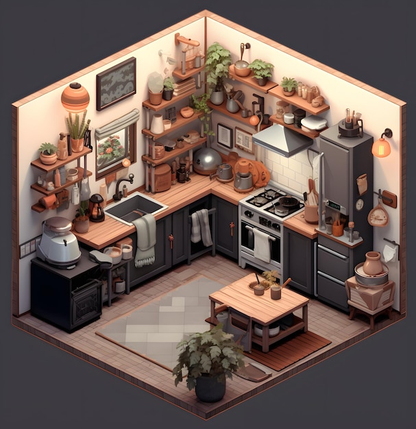 isometric room design