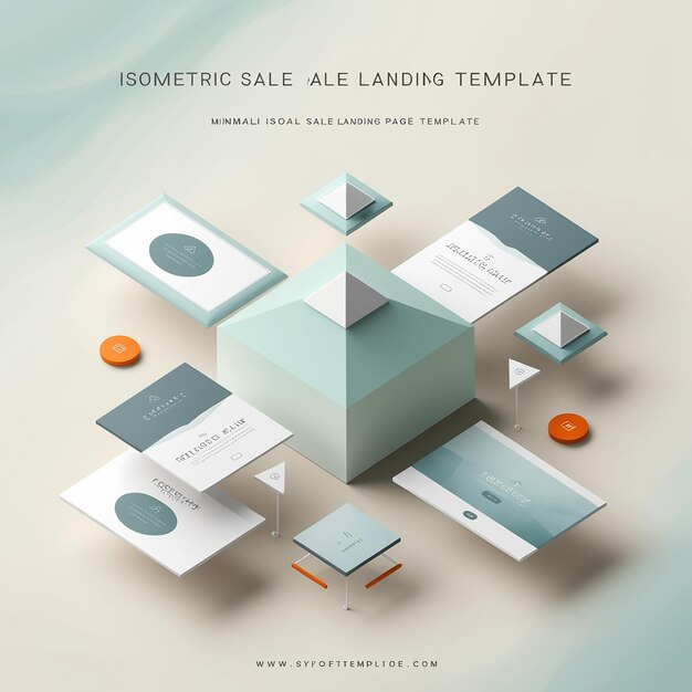 Isometric sale landing page template