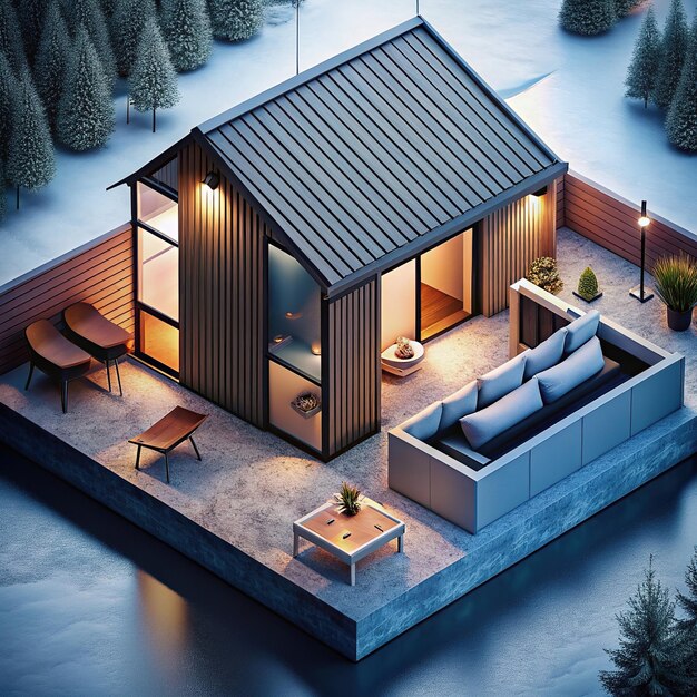 isometric Scandinavia house