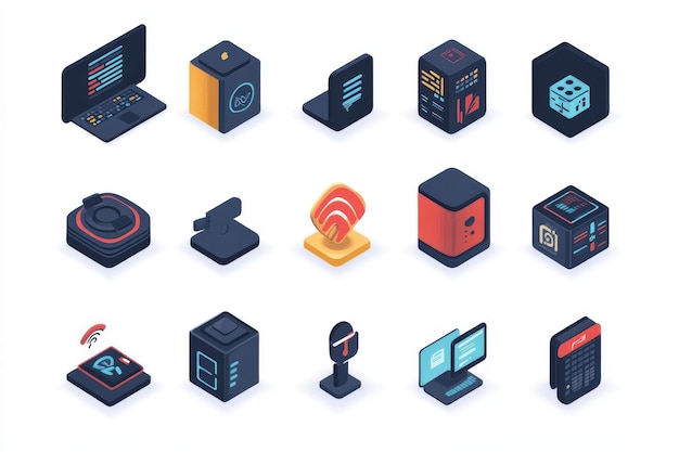 Isometric Set of Technology Icons