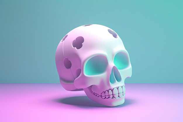 Isometric skull 3d Generative Ai