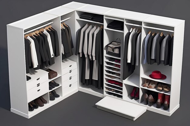 Photo isometric wardrobe closet