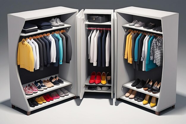 Photo isometric wardrobe closet