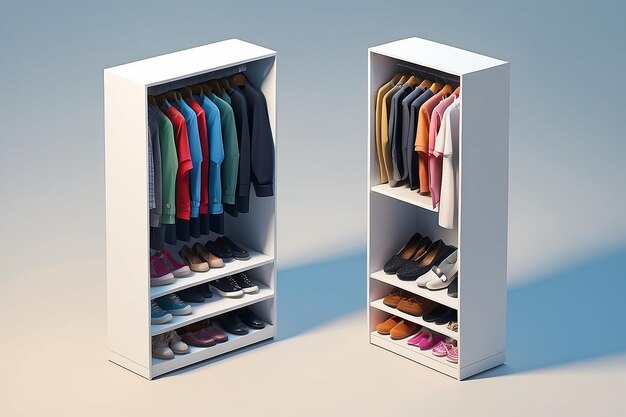 Photo isometric wardrobe closet