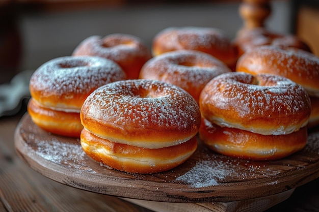 Israel Sufganiyah Jellyfilled doughnuts dusted with powdered sugar