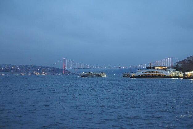 ISTANBUL TURKEY 12 January 2023 ferryboat sail on the Bosphorus river