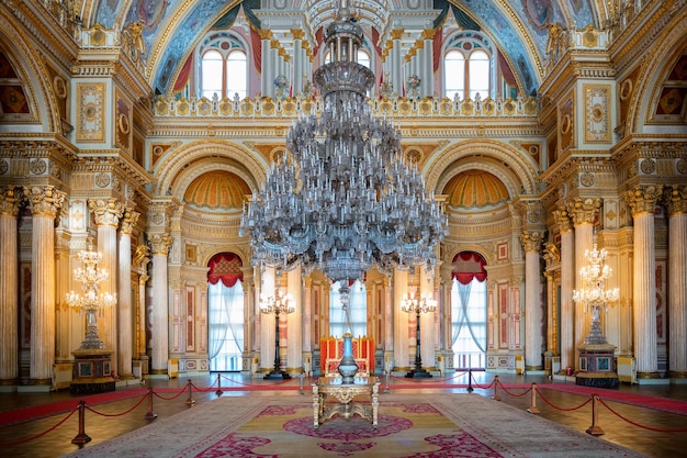 Istanbul turkey january the ceremonial hall in dolmabahce palace