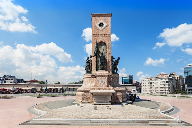 ISTANBUL, TURKEY - SEPTEMBER 09, 2014: Monument at Taksim Square on September 09, 2014 in Istanbul, Turkey.