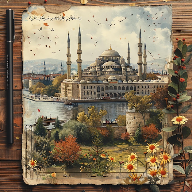 Istanbul Turkey vintage paper