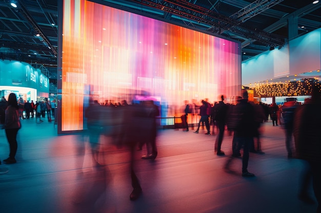 Photo it business convention demonstration booth long exposure blurred human motion