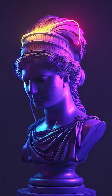 it is a statue of a woman with a headband on her head