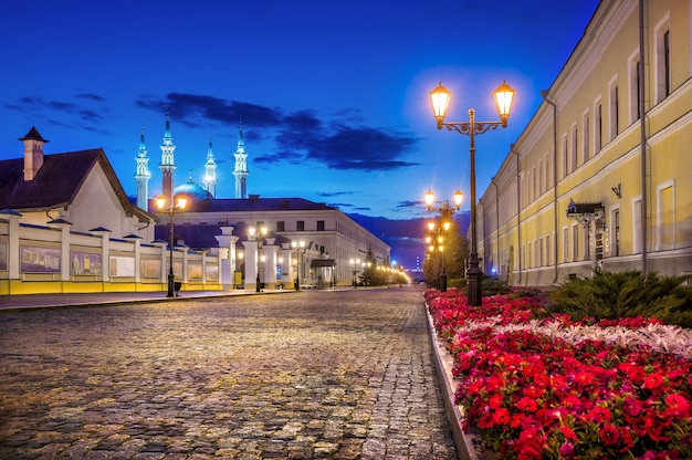 It`s nobody in the Kazan Kremlin in the Summer night