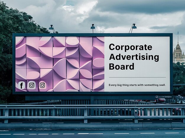 It shows a large billboard on the side of a road Image Creat Ai